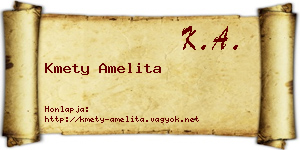 Kmety Amelita névjegykártya